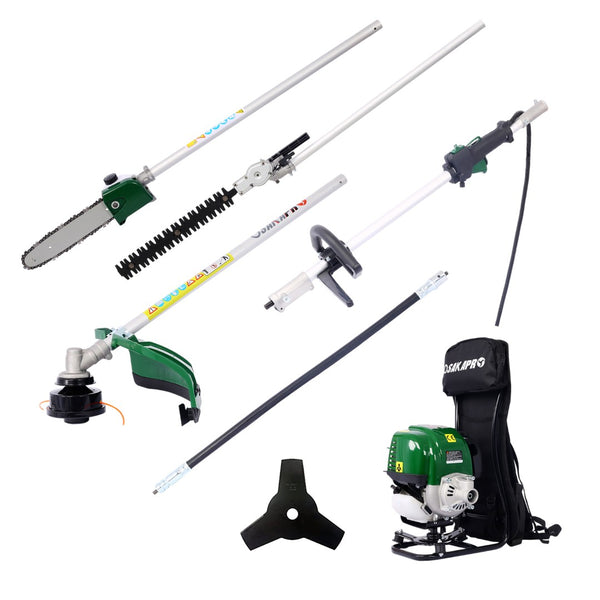 English Elm Backpack 4-stroke 38cc Gas Multi-tool System with Pole Saw and Hedge Trimmer W46561892