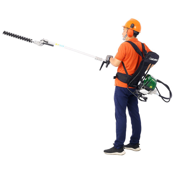 English Elm Backpack 4-stroke 38cc Gas Multi-tool System with Pole Saw and Hedge Trimmer W46561892