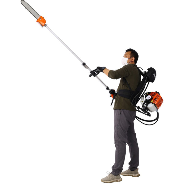 English Elm Backpack 52cc Gas Multi-tool System with Pole Saw Hedge Trimmer and Brush Cutter W46561895