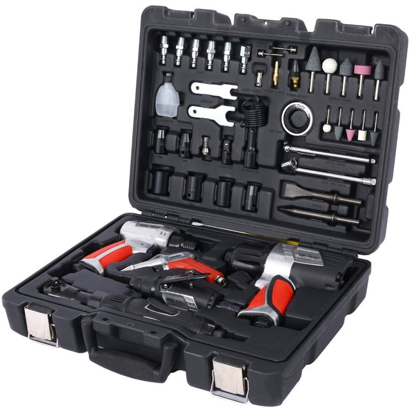 English Elm 44-piece Pneumatic Shop Kit with Impact Wrench Grinder Ratchet and Blow-molded Case W46564153