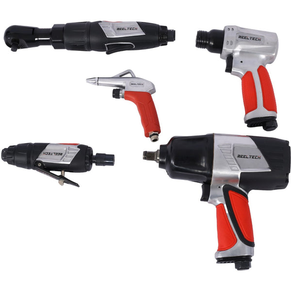 English Elm 44-piece Pneumatic Shop Kit with Impact Wrench Grinder Ratchet and Blow-molded Case W46564153