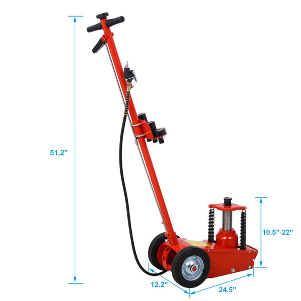 English Elm 35 Ton Air Operated Hydraulic Bottle Jack with Chrome Ram and Four Saddle Adapters W46564155