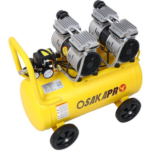 English Elm 2.5 HP Oil-Free Silent Air Compressor 13 Gallon Portable Shop Tool with Auto Drain Yellow W46564406