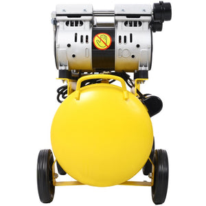 English Elm 2.5 HP Oil-Free Silent Air Compressor 13 Gallon Portable Shop Tool with Auto Drain Yellow W46564406
