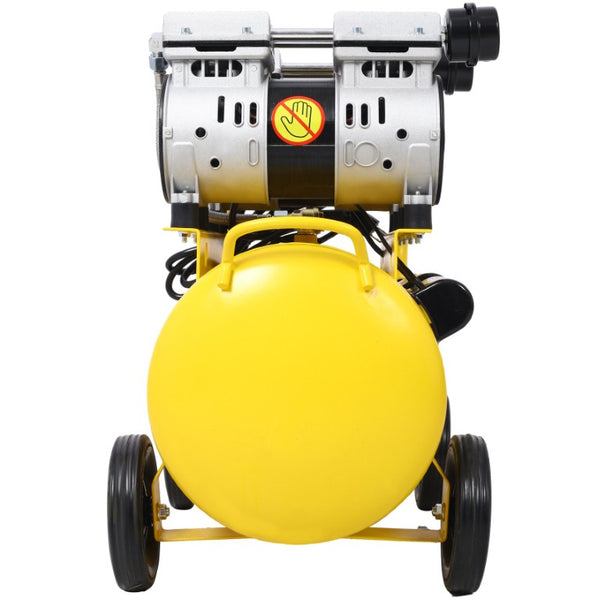 English Elm 2.5 HP Oil-Free Silent Air Compressor 13 Gallon Portable Shop Tool with Auto Drain Yellow W46564406