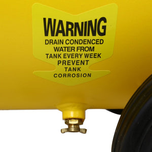 English Elm 2.5 HP Oil-Free Silent Air Compressor 13 Gallon Portable Shop Tool with Auto Drain Yellow W46564406
