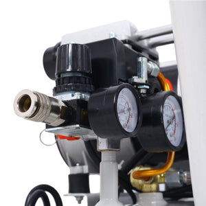 English Elm 2.5 HP Oil-Free Silent Air Compressor 13 Gallon Portable Shop Tool with Auto Drain Light Gray W46564407