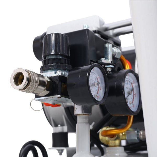 English Elm 2.5 HP Oil-Free Silent Air Compressor 13 Gallon Portable Shop Tool with Auto Drain Light Gray W46564407