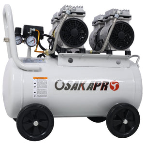 English Elm 2.5 HP Oil-Free Silent Air Compressor 13 Gallon Portable Shop Tool with Auto Drain Light Gray W46564407