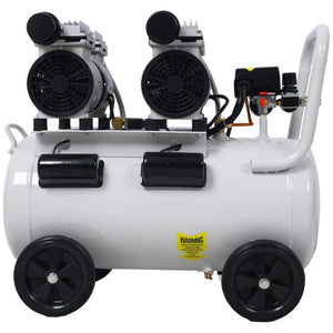 English Elm 2.5 HP Oil-Free Silent Air Compressor 13 Gallon Portable Shop Tool with Auto Drain Light Gray W46564407
