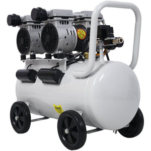 English Elm 2.5 HP Oil-Free Silent Air Compressor 13 Gallon Portable Shop Tool with Auto Drain Light Gray W46564407