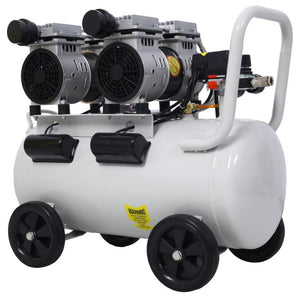 English Elm 2.5 HP Oil-Free Silent Air Compressor 13 Gallon Portable Shop Tool with Auto Drain Light Gray W46564407