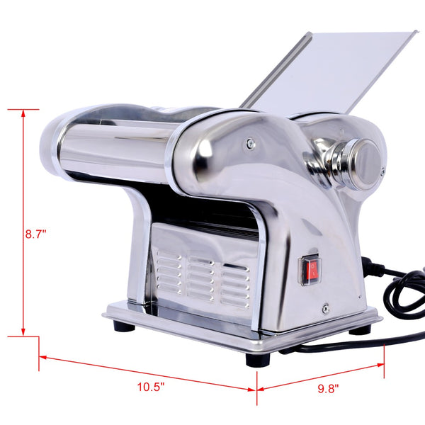 English Elm Electric Pasta Maker with Stainless Steel Rollers Three Blades and Adjustable Thickness W46564543