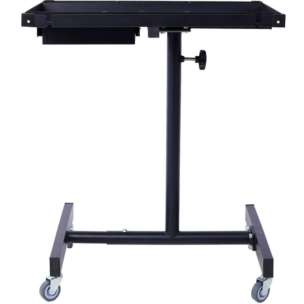 English Elm Adjustable Height Rolling Steel Workbench with Drawer and Swivel Casters for Garage Black W46565405