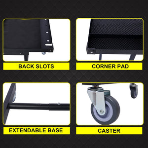 English Elm Adjustable Height Rolling Steel Workbench with Drawer and Swivel Casters for Garage Black W46565405