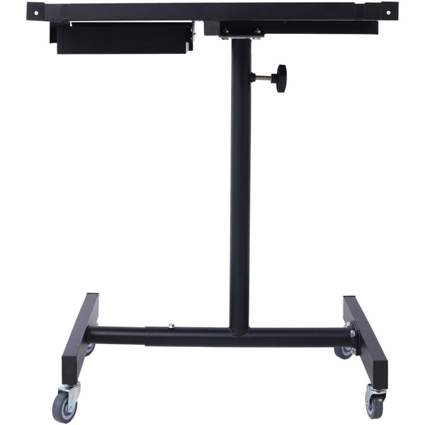 English Elm Adjustable Height Rolling Steel Workbench with Drawer and Swivel Casters for Garage Black W46565405