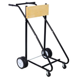 English Elm Outboard Motor Storage Cart with Steel Frame Solid Mounting Board and 315lb Capacity Wood W46565409