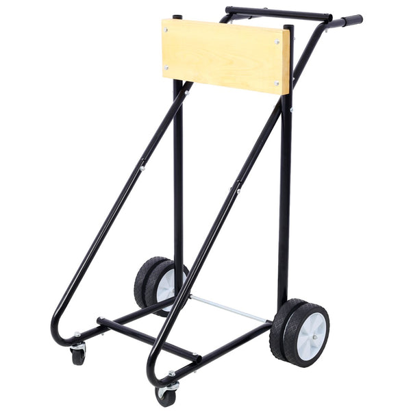 English Elm Outboard Motor Storage Cart with Steel Frame Solid Mounting Board and 315lb Capacity Wood W46565409