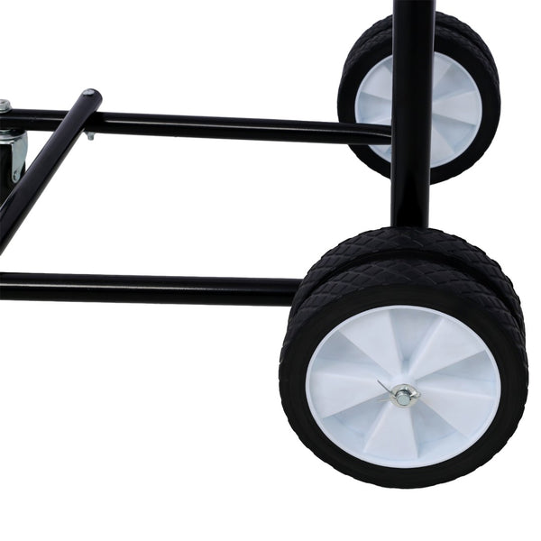 English Elm Outboard Motor Storage Cart with Steel Frame Solid Mounting Board and 315lb Capacity Wood W46565409