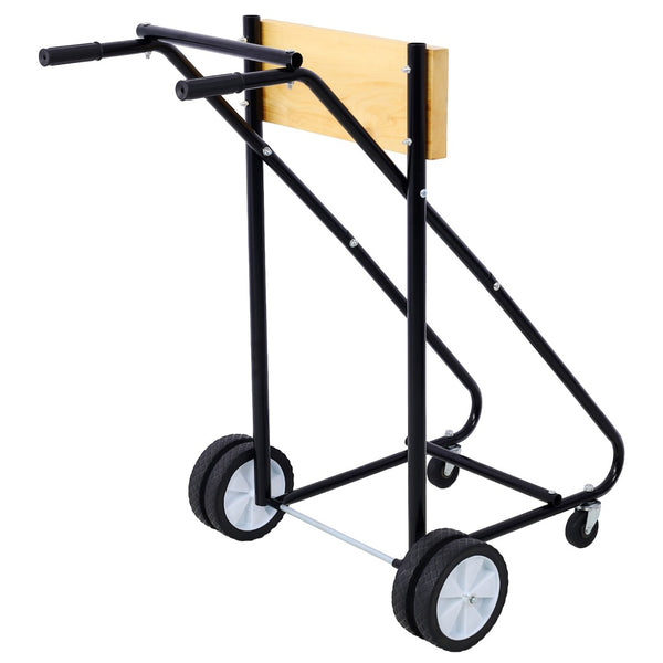 English Elm Outboard Motor Storage Cart with Steel Frame Solid Mounting Board and 315lb Capacity Wood W46565409