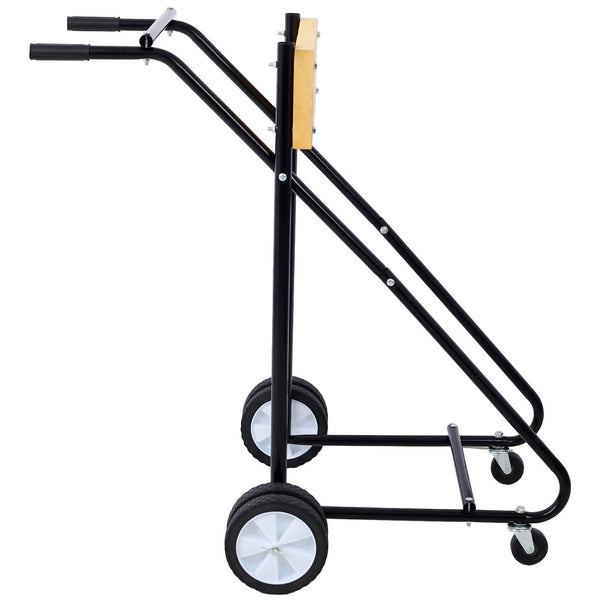 English Elm Outboard Motor Storage Cart with Steel Frame Solid Mounting Board and 315lb Capacity Wood W46565409