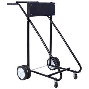 English Elm Outboard Motor Storage Cart with Steel Frame Solid Mounting Board and 315lb Capacity Black W46565411