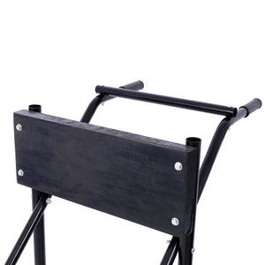 English Elm Outboard Motor Storage Cart with Steel Frame Solid Mounting Board and 315lb Capacity Black W46565411