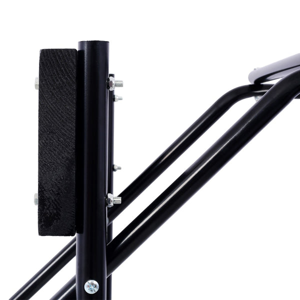 English Elm Outboard Motor Storage Cart with Steel Frame Solid Mounting Board and 315lb Capacity Black W46565411