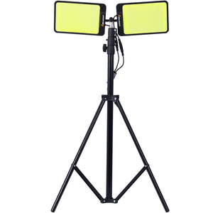 English Elm Led Dual Head Tripod Work Light 11200 Lumen Ip65 Waterproof Remote Jobsite Lamp W46566952