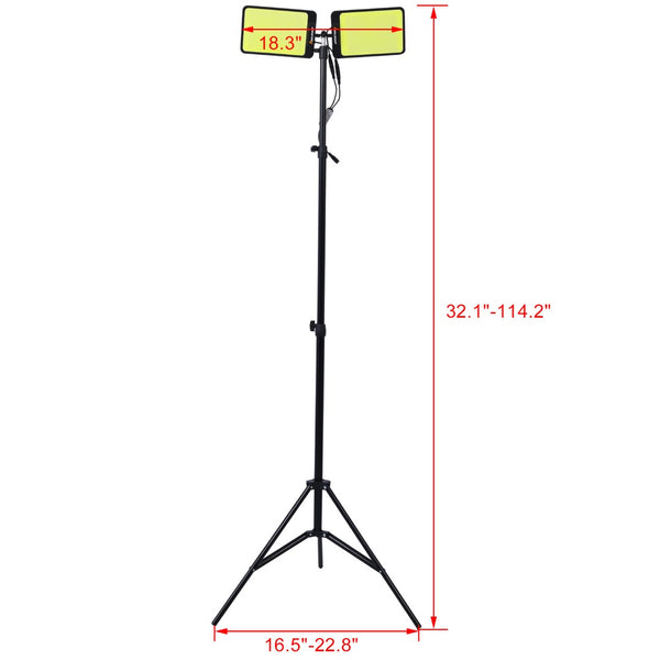 English Elm Led Dual Head Tripod Work Light 11200 Lumen Ip65 Waterproof Remote Jobsite Lamp W46566952