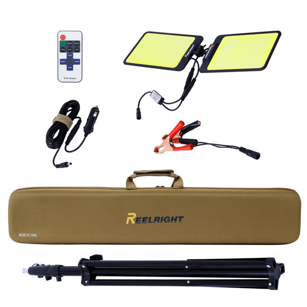 English Elm Led Dual Head Tripod Work Light 11200 Lumen Ip65 Waterproof Remote Jobsite Lamp W46566952