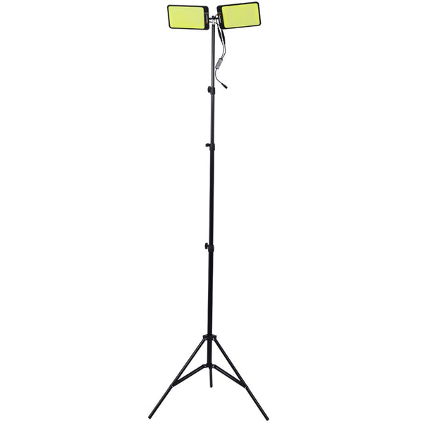 English Elm Led Dual Head Tripod Work Light 11200 Lumen Ip65 Waterproof Remote Jobsite Lamp W46566952