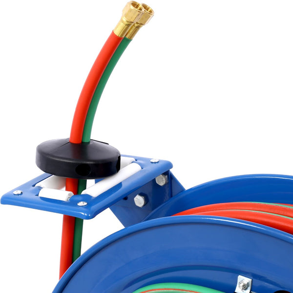 English Elm Welding Hose Reel Retractable Twin Line 100 Ft Oxygen Acetylene Heavy Duty Steel W46566954
