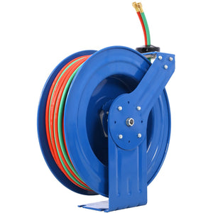English Elm Welding Hose Reel Retractable Twin Line 100 Ft Oxygen Acetylene Heavy Duty Steel W46566954