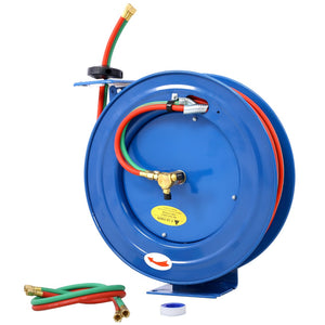 English Elm Welding Hose Reel Retractable Twin Line 100 Ft Oxygen Acetylene Heavy Duty Steel W46566954