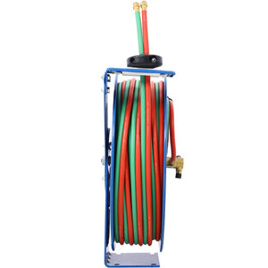 English Elm Welding Hose Reel Retractable Twin Line 100 Ft Oxygen Acetylene Heavy Duty Steel W46566954