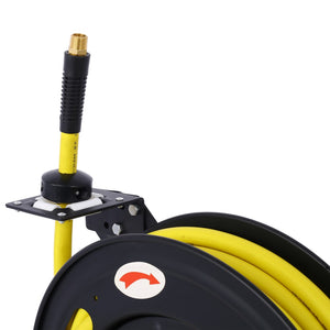 English Elm Retractable Air Hose Reel Heavy Duty Steel Auto Rewind 50 Ft Industrial Rubber W46566956