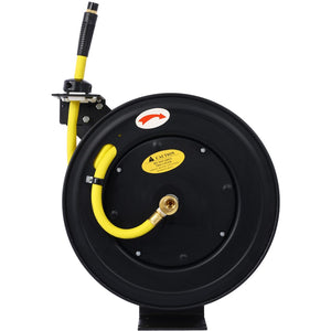 English Elm Retractable Air Hose Reel Heavy Duty Steel Auto Rewind 50 Ft Industrial Rubber W46566956