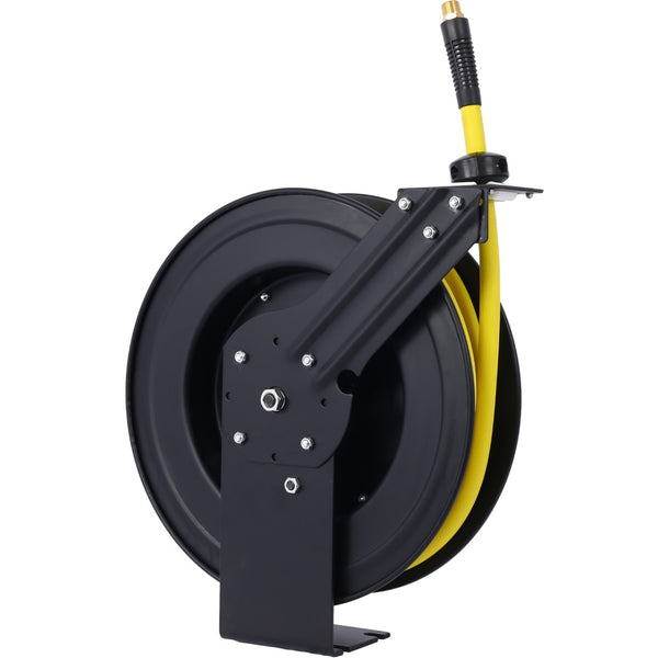 English Elm Retractable Air Hose Reel Heavy Duty Steel Auto Rewind 50 Ft Industrial Rubber W46566956