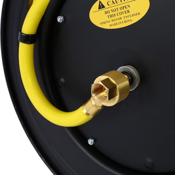 English Elm Retractable Air Hose Reel Heavy Duty Steel Auto Rewind 50 Ft Industrial Rubber W46566956