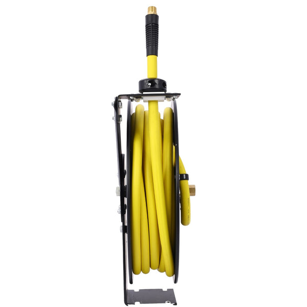 English Elm Retractable Air Hose Reel Heavy Duty Steel Auto Rewind 50 Ft Industrial Rubber W46566956
