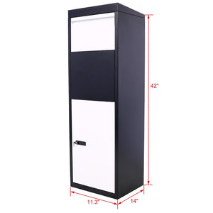 English Elm Package Delivery Box Galvanized Steel Outdoor Parcel Drop with Keyless Lock Secure W46567683
