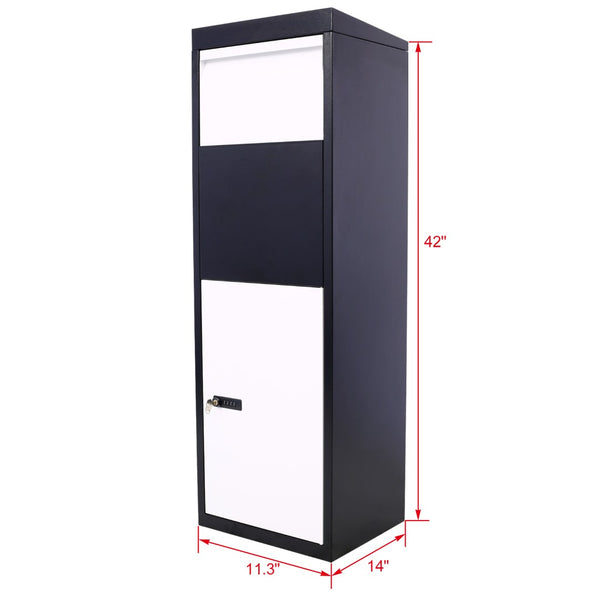 English Elm Package Delivery Box Galvanized Steel Outdoor Parcel Drop with Keyless Lock Secure W46567683