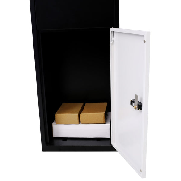 English Elm Package Delivery Box Galvanized Steel Outdoor Parcel Drop with Keyless Lock Secure W46567683
