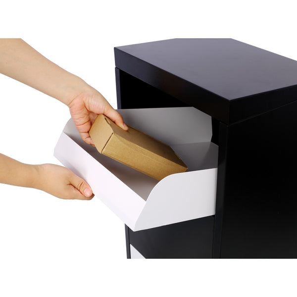 English Elm Package Delivery Box Galvanized Steel Outdoor Parcel Drop with Keyless Lock Secure W46567683