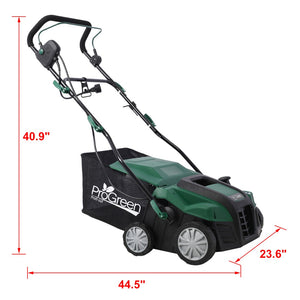 English Elm Garden Electric Lawn Dethatcher 2in1 Scarifier 15 Amp 16 Inch Wide with Collection Bag W46568154