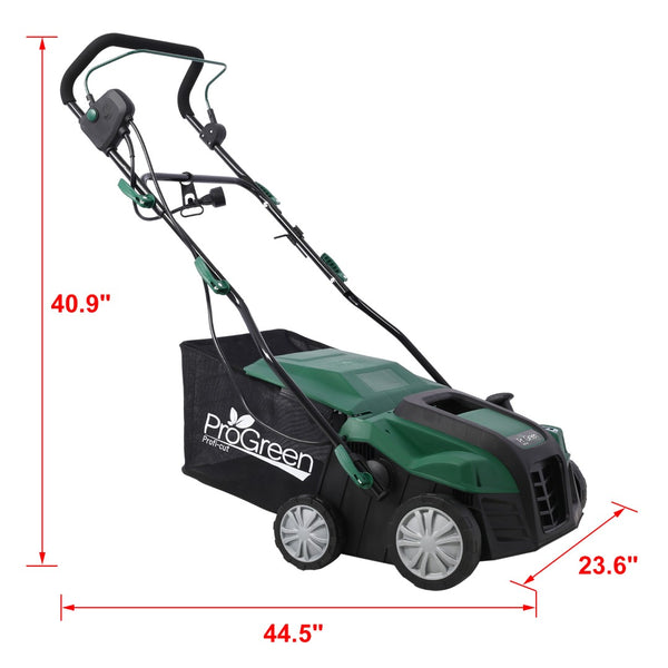 English Elm Garden Electric Lawn Dethatcher 2in1 Scarifier 15 Amp 16 Inch Wide with Collection Bag W46568154