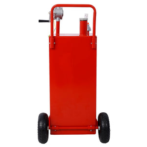 English Elm 30 Gallon Iron Fuel Caddy with Pump Wheeled Base for Garage and Job Site Use W46568159