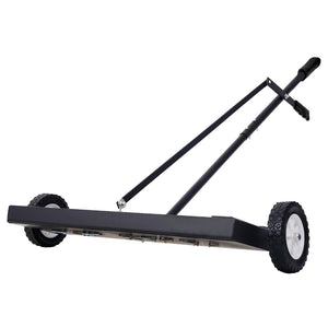 English Elm 24'' Magnetic Rolling Sweeper Heavy Duty Push Broom for Job Site Metal Debris W46577094