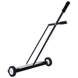 English Elm 24'' Magnetic Rolling Sweeper Heavy Duty Push Broom for Job Site Metal Debris W46577094